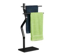 Relaxdays Toallero de pie en zigzag color negro negro