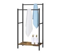 Relaxdays Toallero de pie marrón oscuro,negro