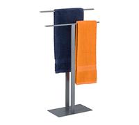 Relaxdays Toallero de pie metal forma doble T gris gris