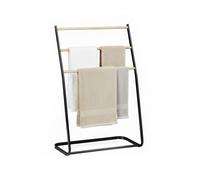 Relaxdays Toallero de pie metal negro