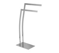 Relaxdays Toallero de Pie WIMEDO Rectangular, Acero, Plateado, 80 x 32 x 20 cm