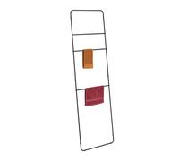 Relaxdays Toallero Escalera, 3 Barras, Soporte Toallas y Ropa, 180,5 x 55,5 cm, Metal, Portatoallas, para Baño, Negro
