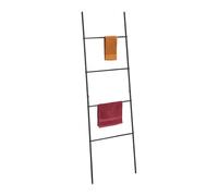 Relaxdays Toallero Escalera, 4 Barras, Toallas y Prendas Ropa, 171 x 55 cm, Metal, Portatoallas Industrial, Baño, Negro
