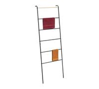 Relaxdays Toallero Escalera, 6 Barras, Toallas y Ropa, 160,5x55,5x10 cm, Metal, Portatoallas Industrial, Baño, Negro