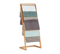 Relaxdays Toallero Escalera con 4 Barras, Bambú, Beige, 100 x 40 x 30 cm