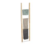 Relaxdays Toallero escalera plegable marrón claro