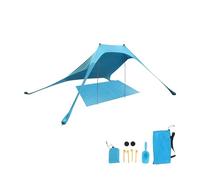 Relaxdays Toldo de Playa con protección UV 50+, 200 x 210 cm, para 2-4 Personas, Bolsa de Transporte, Azul