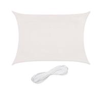Relaxdays Toldo de Vela Rectangular, 2 x 4 m, Tejido HDPE, Resistente Rayos UV, Cóncavo, Cuerdas Tensoras, Blanco