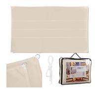 Relaxdays Toldo rectangular, repelente al agua, resistente a los rayos UV, con cuerdas tensoras, terraza, balcón, ancho x profundidad: 4 x 6 m, beige