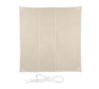Relaxdays Toldo Vela Cuadrado, Hidrófugo, Protección Rayos UV, con Cuerdas para tensar, Beige, 4 x 4 m