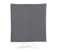 Relaxdays Toldo Vela Cuadrado, Impermeable, Protección Rayos UV, con Cuerdas para tensar, Gris, 3 x 3 m