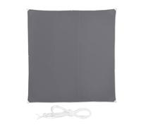 Relaxdays Toldo Vela Cuadrado, Impermeable, Protección Rayos UV, con Cuerdas para tensar, Gris, 4 x 4 m