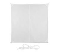 Relaxdays Toldo Vela Cuadrado, Protección Rayos UV, con Cuerdas para tensar, Blanco, 3 x 3 m