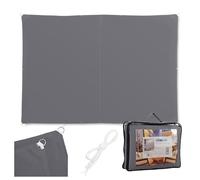 Relaxdays Toldo Vela Rectangular, Repelente al Agua, Protección Rayos UV, con Cuerdas para tensar, Gris