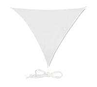 Relaxdays Toldo Vela Triangular, Impermeable, Protección Rayos UV, con Cuerdas para tensar, 3x3x3 m, Blanco