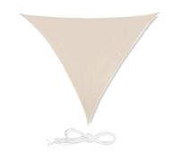 Relaxdays Toldo Vela Triangular, Impermeable, Protección Rayos UV, con Cuerdas para tensar, 3x3x3m, Beige