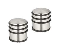 Relaxdays Set 2 topes puerta de acero inoxidable negro,plata