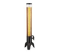 Relaxdays Torre de Cerveza Alta con Grifo, 2,5 L, Dispensador de Bebidas con Enfriador, Beer Tower, Transparente y Negro