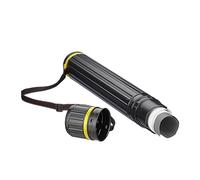Relaxdays Tubo Portaplanos Extensible hasta A0, Portaláminas, para Planos y Pósteres, 64-107cm, Plástico, Negro/Amarillo