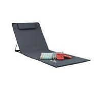 Relaxdays Tumbona portátil XXL con cojín antracita,negro