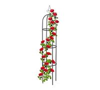 Relaxdays Tutor Plantas Obelisco, 200 cm de Altura, Soporte Enredaderas Metal, Guía Trepadoras Rosales Jardín, Negro