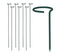 Relaxdays Tutores de Metal para Plantas, Set de 8, Guías con Anillo, 80 cm Largo, Estacas de Jardín, con Bridas, Verde