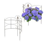 Relaxdays Tutores Plantas, 2 Uds., Soportes Flores Medialuna, para Hortensias y Peonías, 59,5 x 53 cm, Metal, Marrón