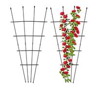 Relaxdays Pack de 2 tutores para plantas negro
