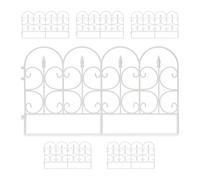 Relaxdays Valla decorativa de plástico para jardín blanco