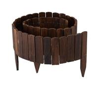 Relaxdays Valla para Parterres, 200 cm, Flexible, Parte Visible 20 cm, para Hincar, Madera, Borde Césped, Marrón Oscuro