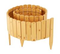 Relaxdays Valla para Parterres, 200 cm, Flexible, Parte Visible 30 cm, para Hincar, Madera, Borde Césped, Marrón Claro