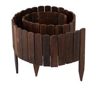Relaxdays Valla para Parterres, 200 cm, Flexible, Parte Visible 30 cm, para Hincar, Madera, Borde Césped, Marrón Oscuro