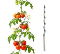 Relaxdays Varilla Espiral para Tomates, Set de 10, 150 cm, Ø 5 mm, Metal galvanizado, Plateado