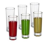 Relaxdays Vasos Chupito, Juego de 6 uds., Shot Glass, para Tequila o Licor, Largos, Base Gruesa, 6 cl, Transparentes