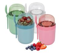 Relaxdays Vasos de yogur y muesli, set de 4, aptos para microondas