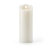 Relaxdays Vela LED con Llama Parpadeante, Cera auténtica, Pilar XXL, 30x10x10 cm, Blanca