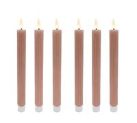 Relaxdays Velas LED Parpadeantes, Cera Real, sin Llama, Set de 6, 25×2 cm, Rosa Antiguo