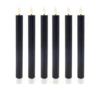 Relaxdays Set de 6 velas LED de cera negro