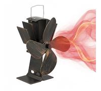 Relaxdays Ventilador estufa sin corriente antiguo marrón claro,negro