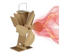 Relaxdays Ventilador estufa sin corriente plateado marrón claro