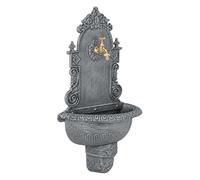 Relaxdays XL Fuente de Pared Estilo Antiguo nostálgico con Grifo, Gris