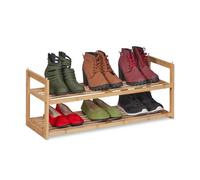 Relaxdays Zapatero de bambú apilable marrón claro