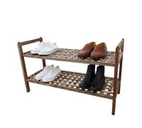 Relaxdays Zapatero acacia 2 niveles marrón claro