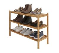 Relaxdays Zapatero de nogal 3 niveles marrón claro