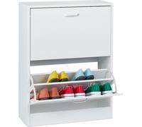 Relaxdays, zapatero, dimensiones (alto x ancho x profundidad): 79 x 60 x 24 cm, capacidad para 12 pares de zapatos, 2 puertas abatibles, diseño estrecho, mueble para zapatos para el recibidor, color b