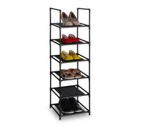 Relaxdays Zapatero estrecho de piezas enchufables negro,gris