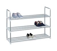 Relaxdays Zapatero metal blanco,plata