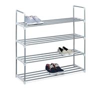 Relaxdays Zapatero metal blanco,plata