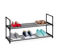 Relaxdays Zapatero metálico negro negro