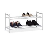 Relaxdays Zapatero metálico SANDRA 2 estantes blanco